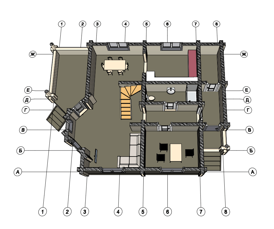 3D-план первого этажа